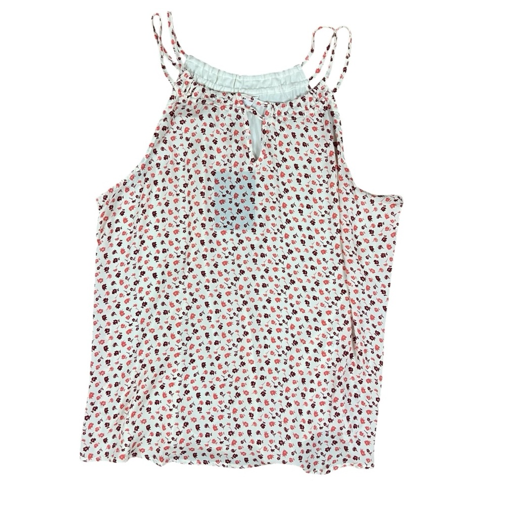Market & Spruce Women’s XXL Red/ Cream Floral Sleeveless Woven Tank Top NWT